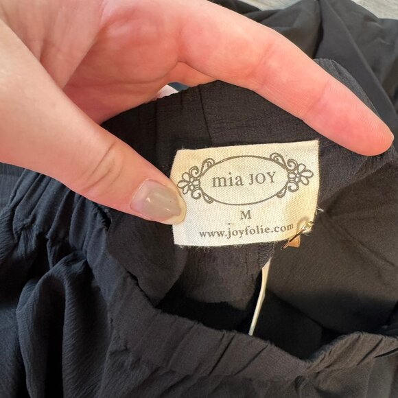 Joyfolie Mia Joy NWT black bae maxi skirt hi low ruffled size medium K35 - Picture 4 of 8